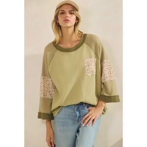 SAGE + FIG - Blossom Patchwork Waffle Top